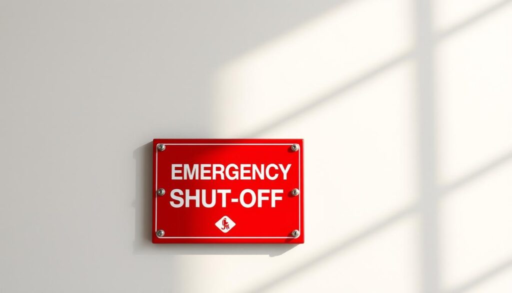 emergency shutoff labelling