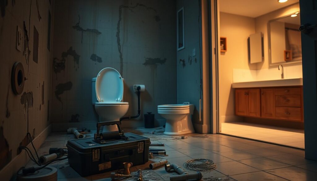 plumbing emergency photos before after