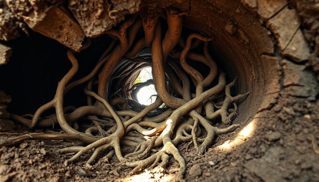 tree roots in pipes